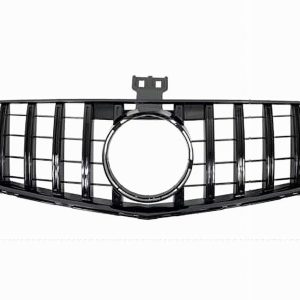 GTR Style Gloss Black Front Grille for Mercedes-Benz C-Class W204 (2008–2014) – Fits C250, C300, C350 – Sport Upgrade, No Emblem, No Camera